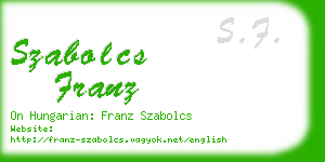 szabolcs franz business card